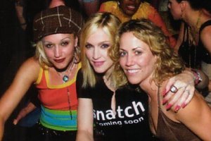 Madonna with Gwen and Sheryl Crow at the Music album launch party in 2000