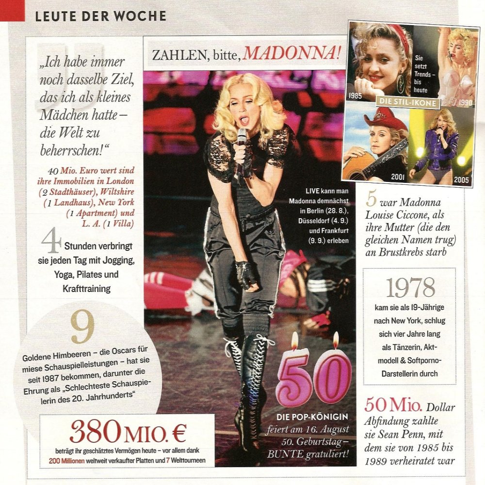 madonnalicious: German Magazines Bunte
