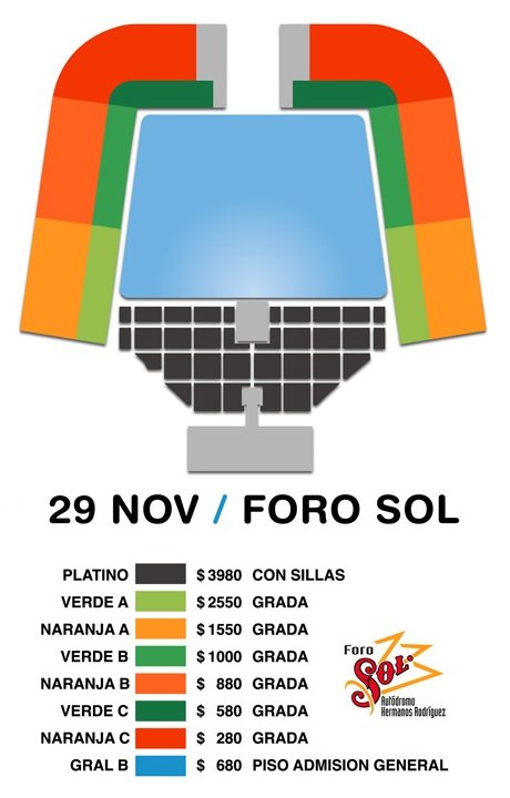 Foro Sol Seating Chart