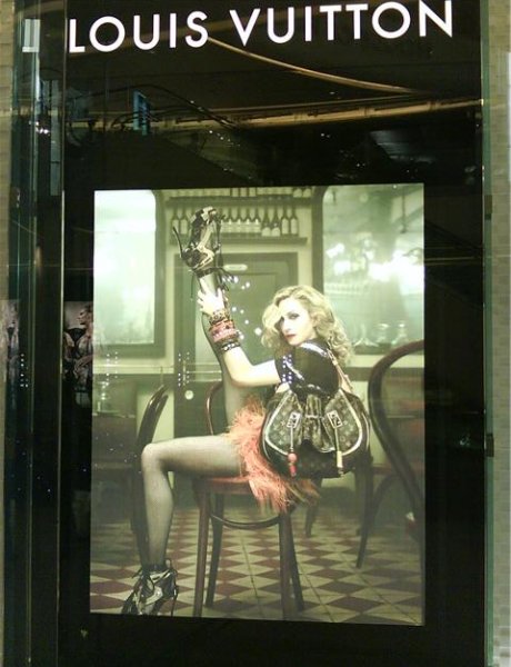 On the Louis Vuitton windows in Westfield London - MadonnaTribe Decade