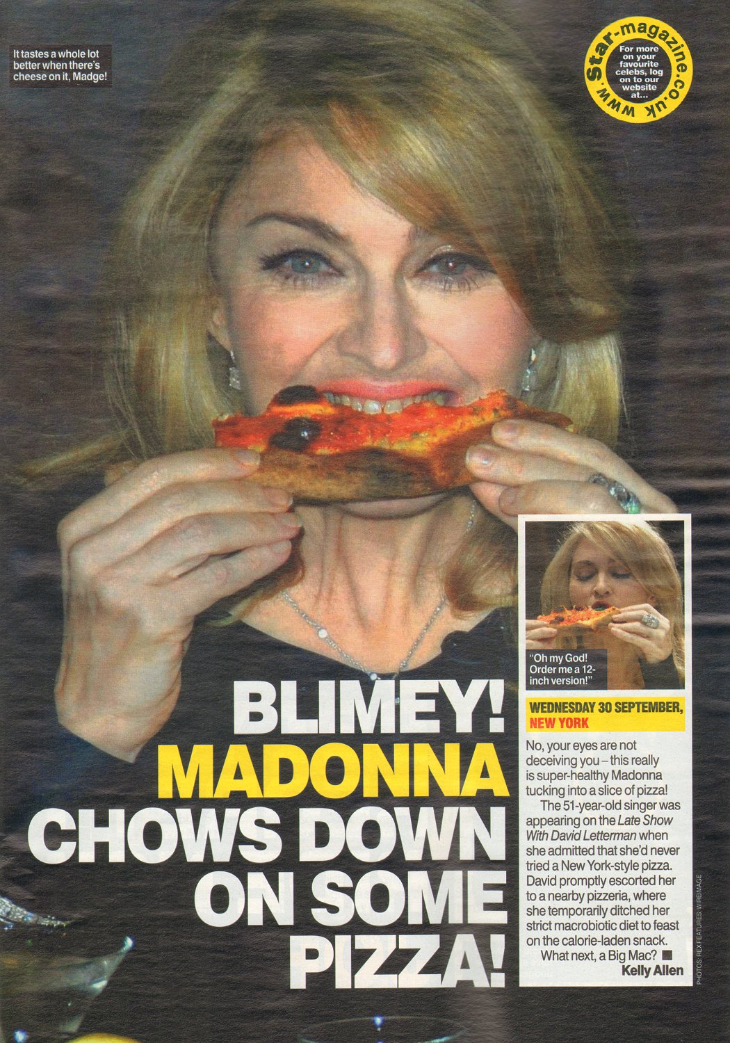 mouth eating pizza
